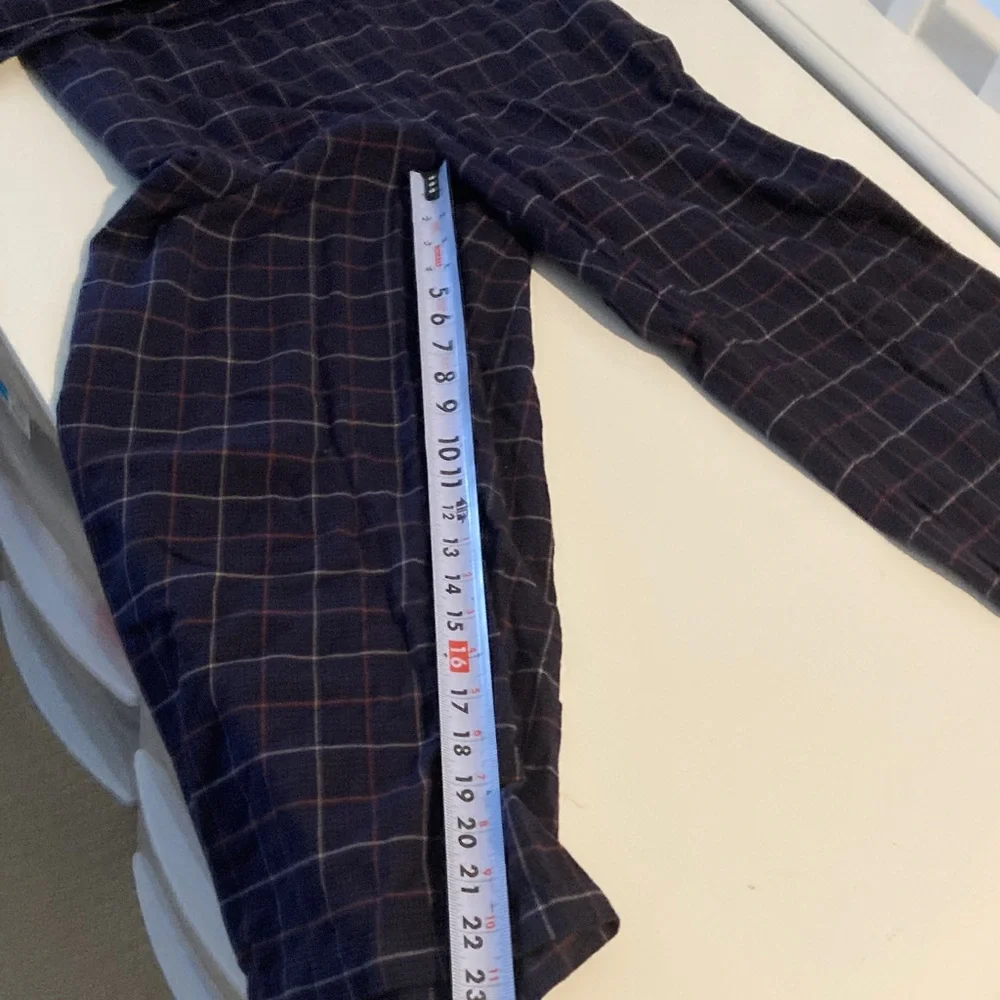 Outerknown Organic Cotton Flannel Jumpsuit Navy Plaid Long Sleeve Small